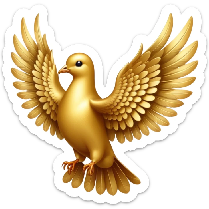 majestic golden dove with gold shimmering wings sticker