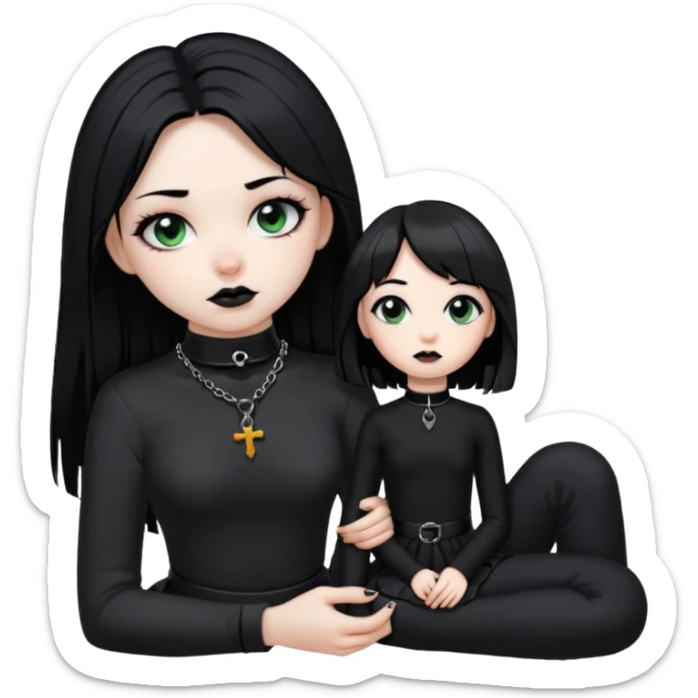 Homme 4 pattes fille Gothique derrière qui le tien en laisse  sticker