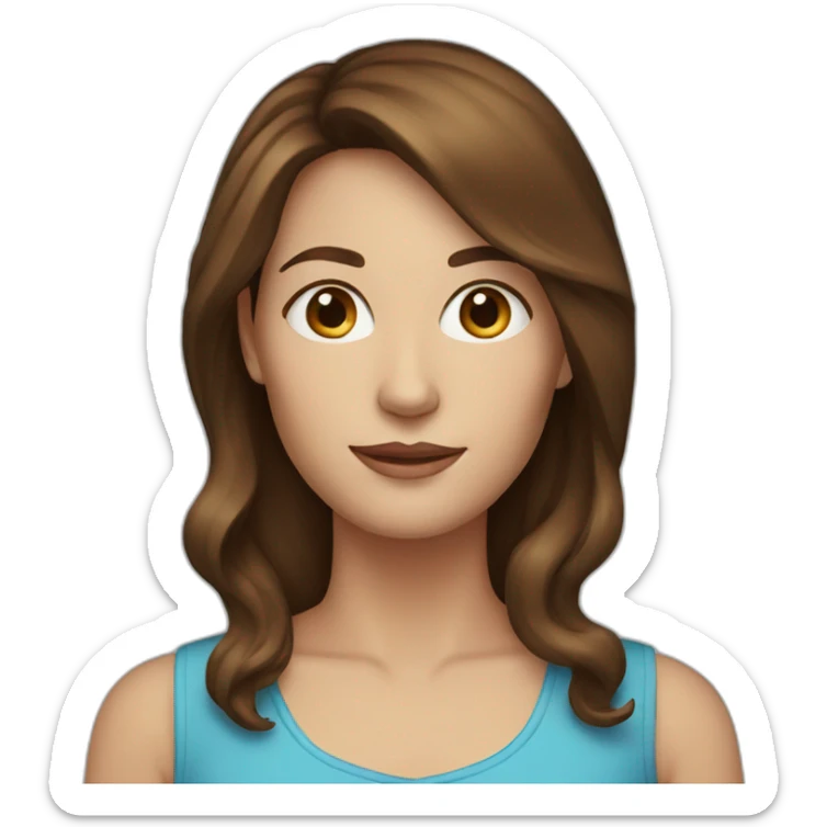 40 year old woman with brown hair and blue eyes sticker
