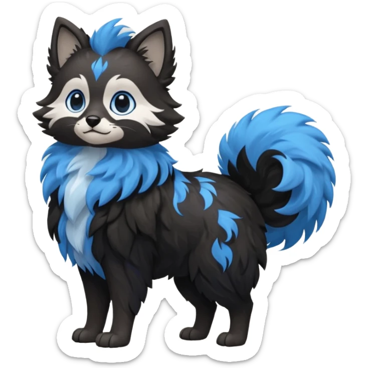 Purloin-Border Collei-Rocruff-Fakémon-hybrid-creature (full body)  sticker