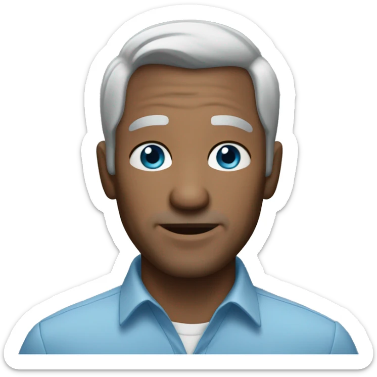 50 years with blue eyes and  gray hair man no mustache sticker