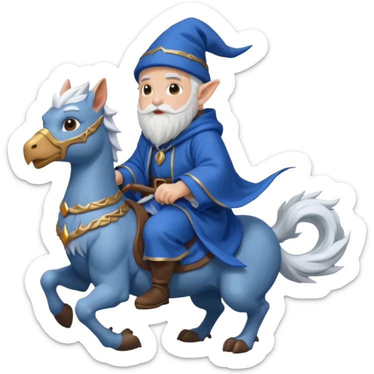 Male Gnome Mage Blizzard World of Warcraft on a griffen sticker