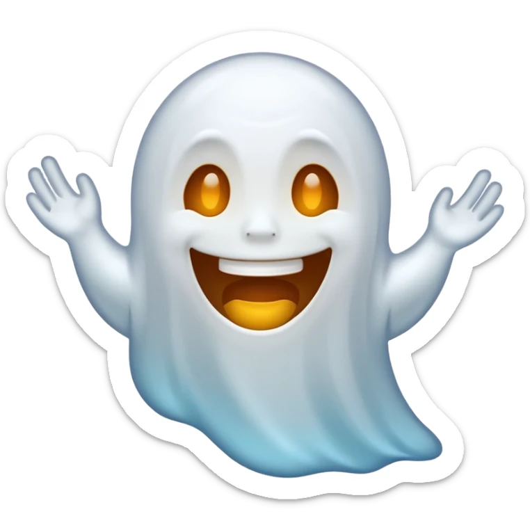 Emojis qui rigole fusionné avec l’emojis fantôme 👻 sticker