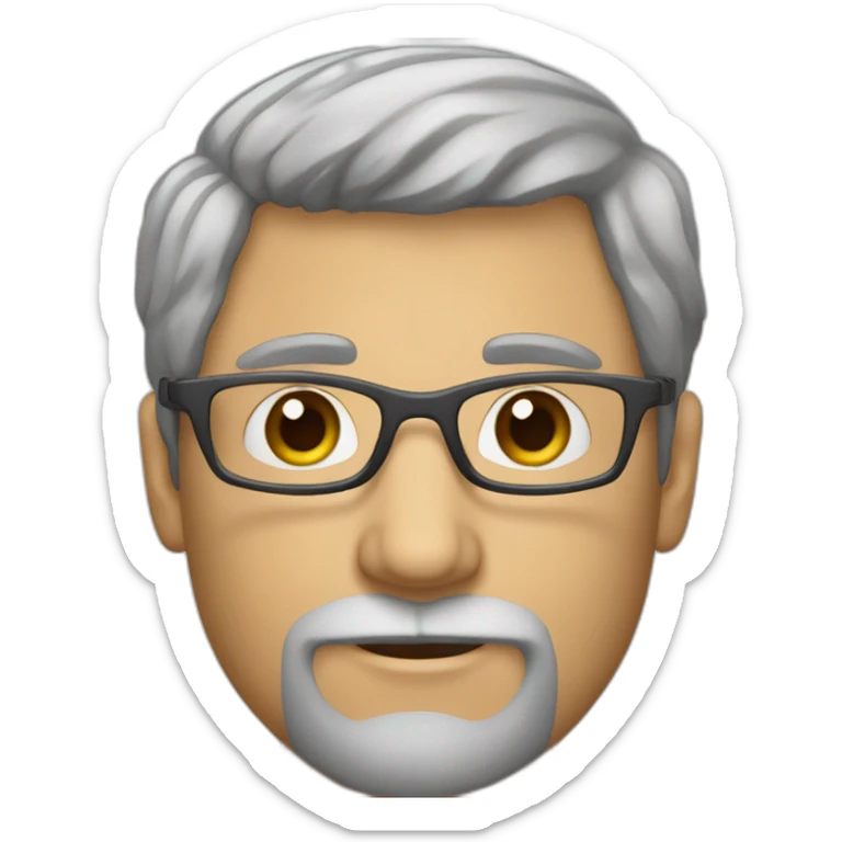 30-year-old-white-man-with-grey-hair-and-grey-beard-and-dark-glasses-and-thin-nose sticker