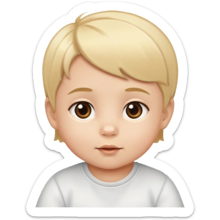 Create a sweet baby with blonde hair and brown eyes sticker