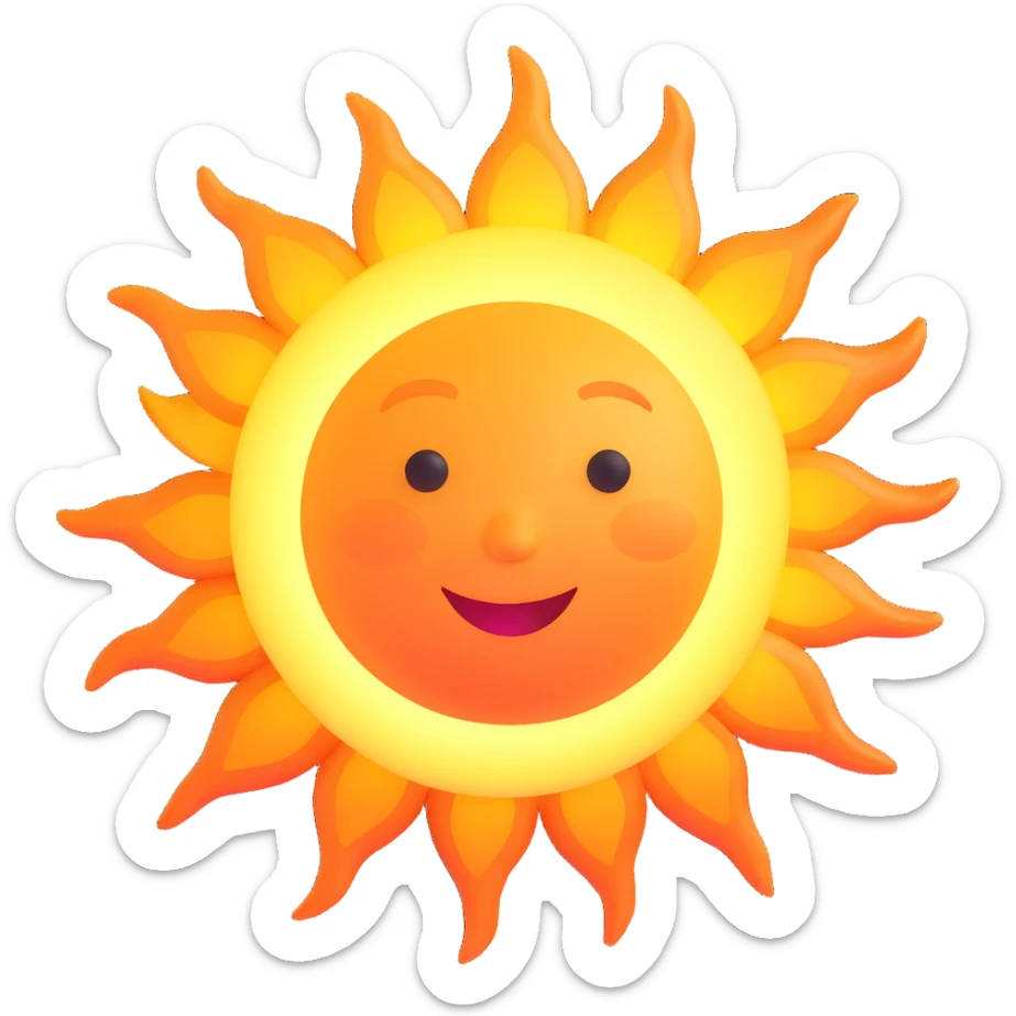 A detailed, realistic depiction of the sun with solar flares sticker