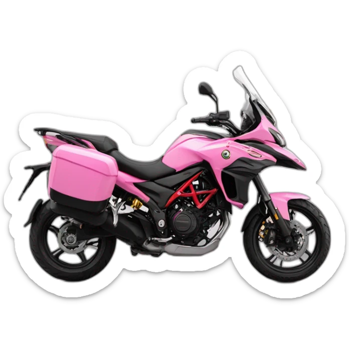 Moto benelli trk 502X color rosa con maletas moto mujer sticker