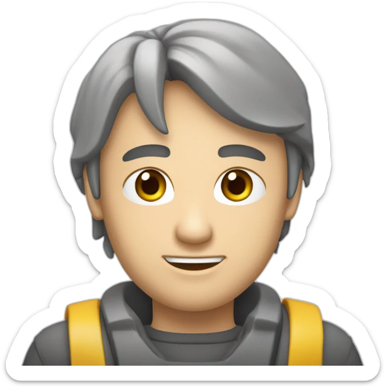 plešatý rom potetovaný i na hlavě na něco ukazuje jednou rukou sticker