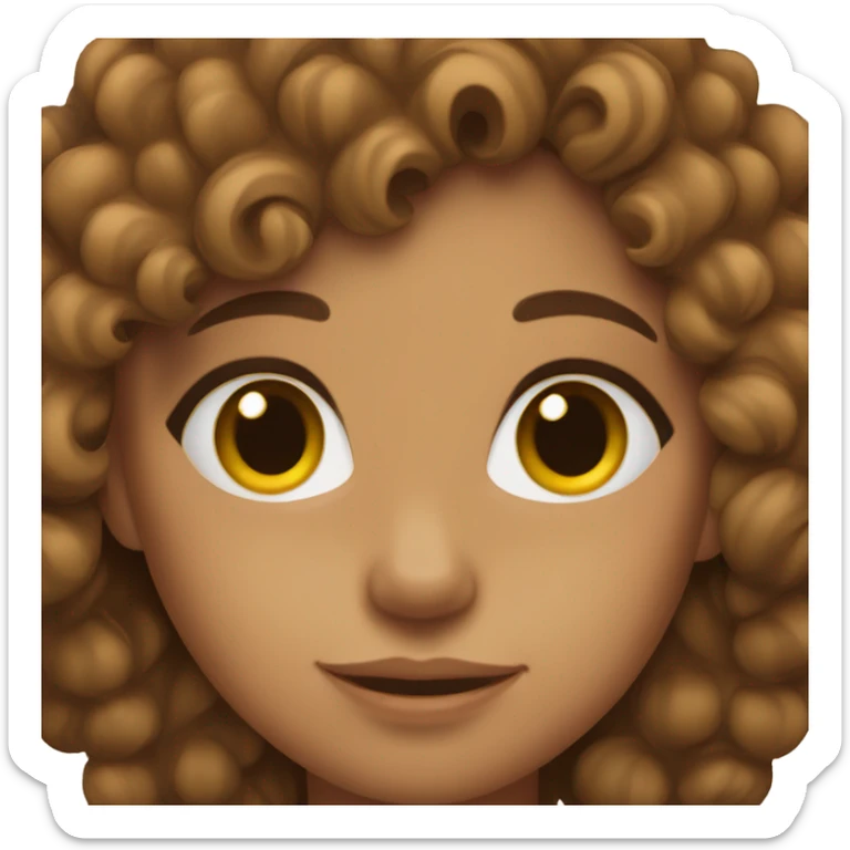 girl with brown curly hair and tan skin  sticker