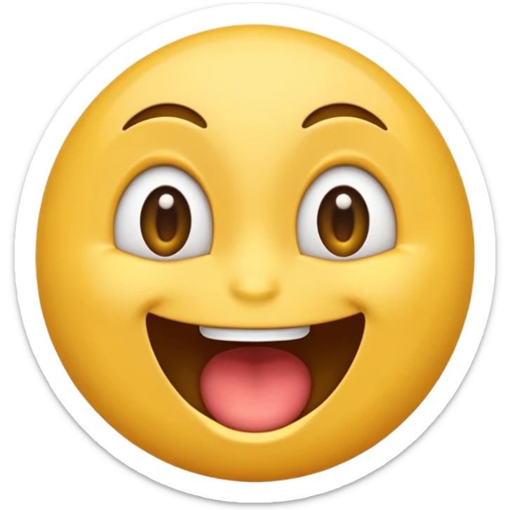 emoji with a wide open mouth, eyes wide, showing both laughter and surprise sticker