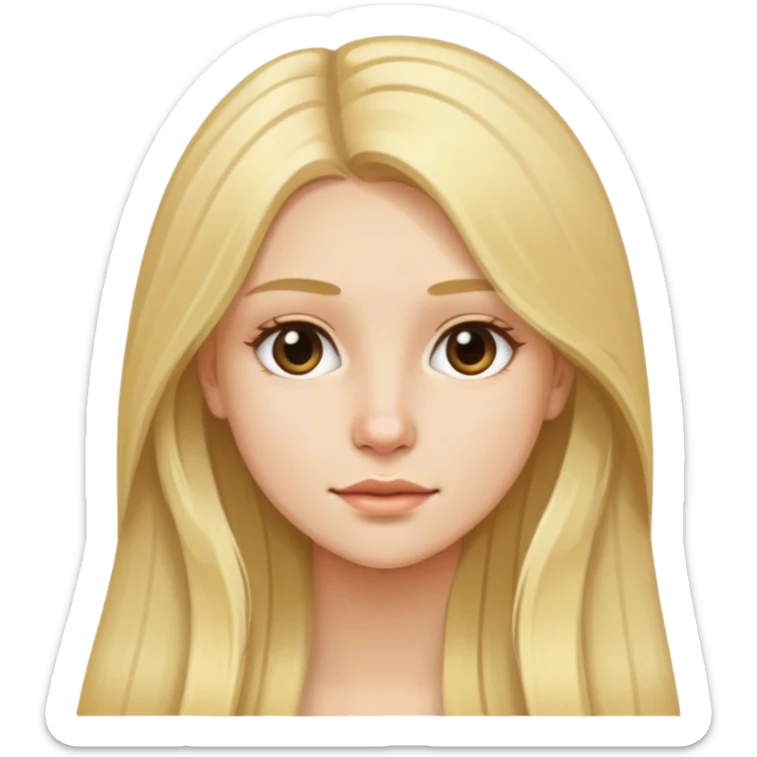 a woman of 18 years with long blond hair after her pc  sticker