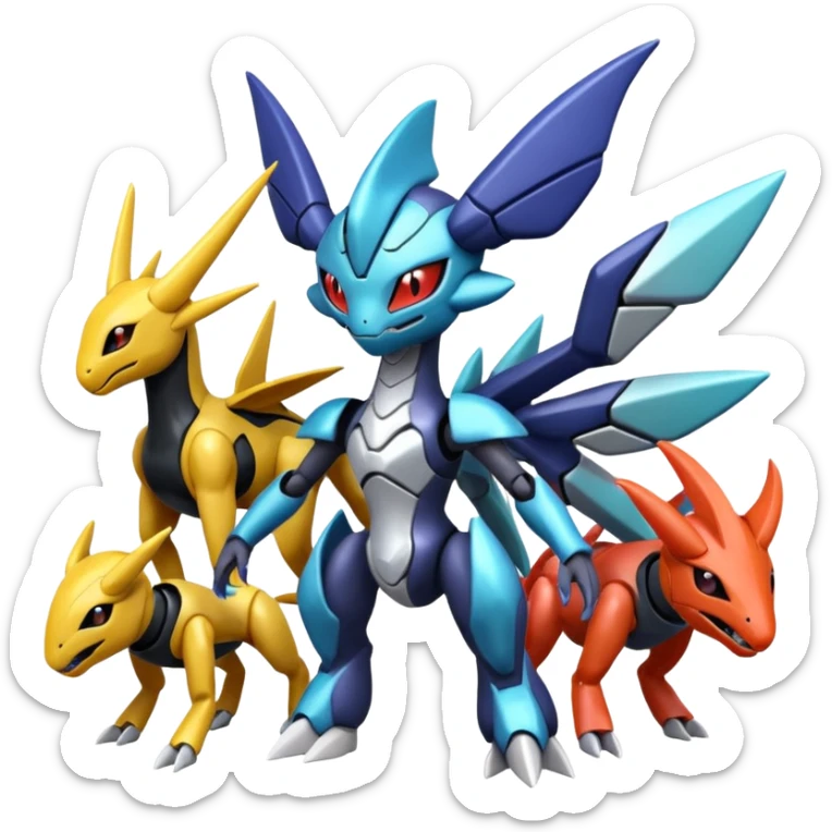 Dialga-Genesect-Miraidon-Darkrai-Deoxys-Giratina-Palkia-Meloetta-fusion sticker