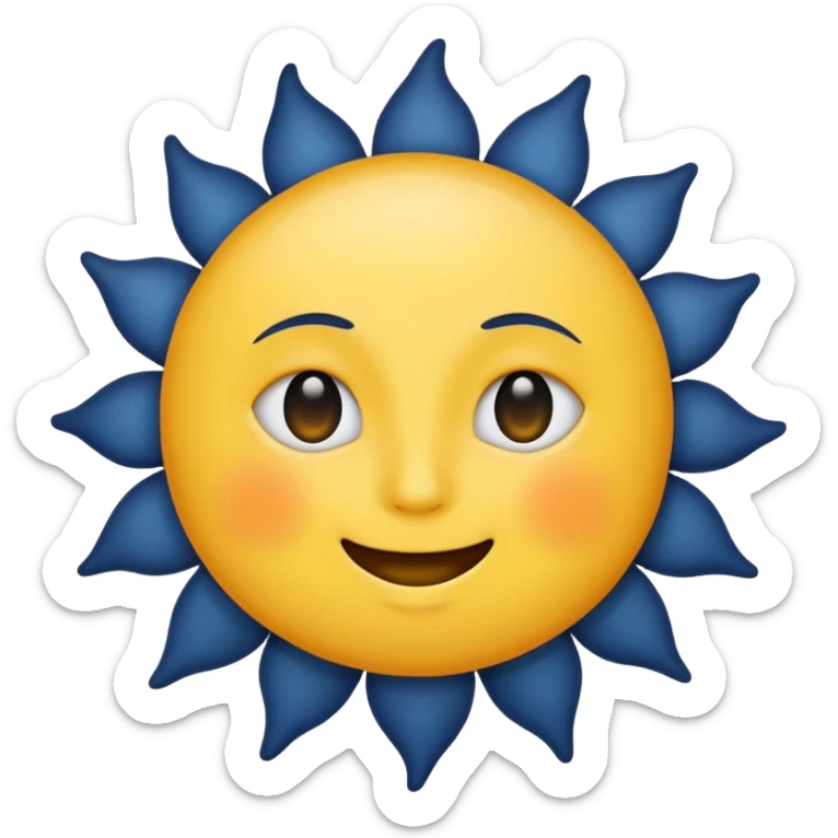 Genarate me a emoji of Drak mode moon and bright mode sun Like we got In our mobile phones sticker