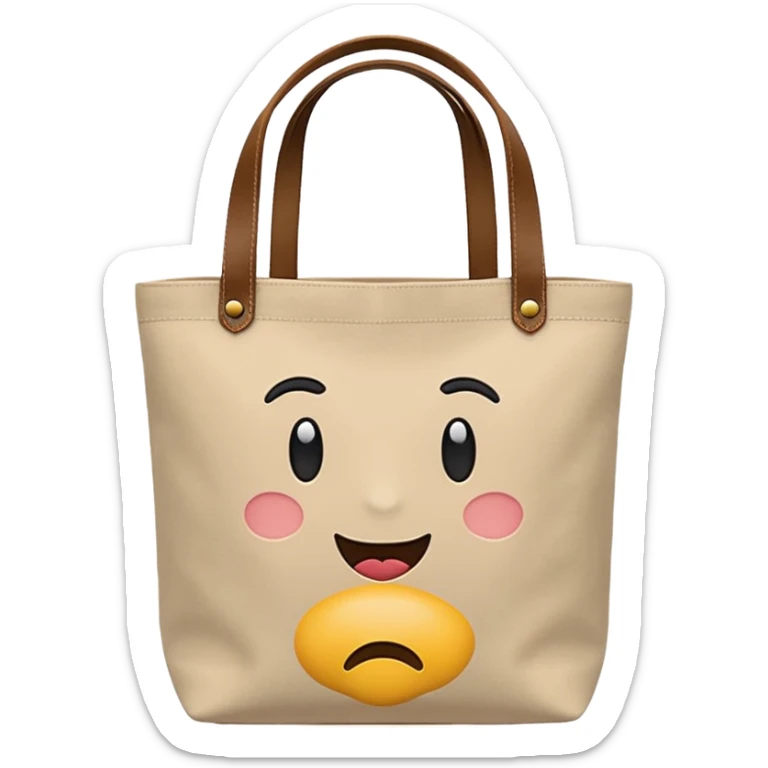 generate an ios genmoji of tote bag beige, plain beige. No drawing sticker
