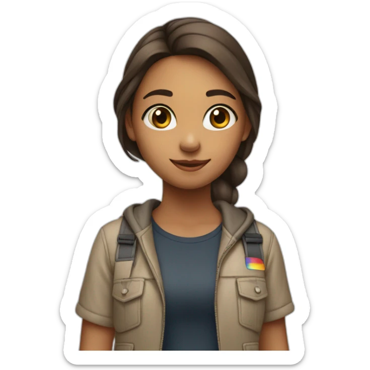 A teen girl standing infront of 'Instagram' logo sticker