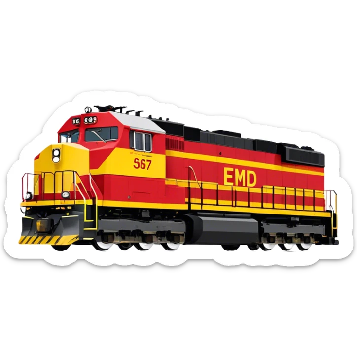 Diesel Locomotive - EMD SD70 (Model Year: 2021) (Iconic colour: Red and yellow) sticker