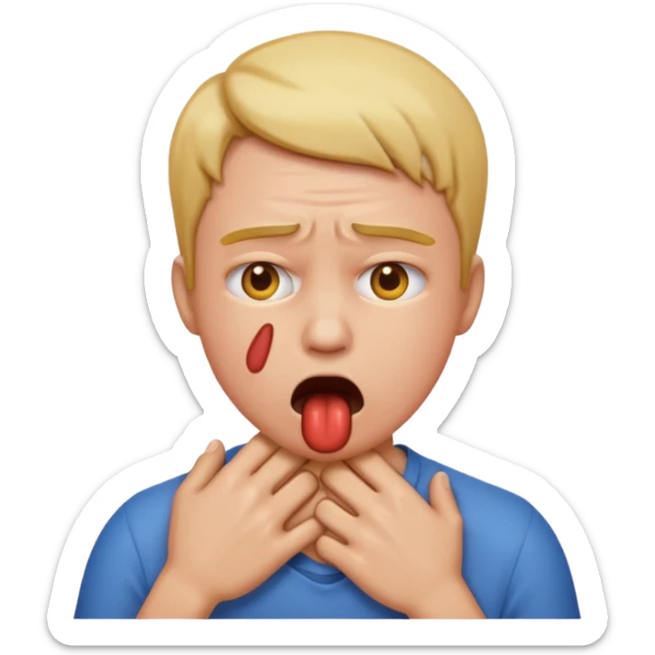 You know that thing were people pretend it choke themselves to signify anoiance. Could you make me an emoji to use sticker