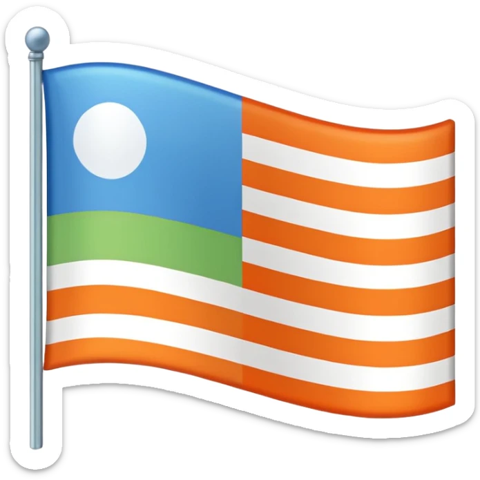 Emoji de drapeau avec les couleurs suivante : 🟦🟧🟩⚪️ plus clair le vert et oublie pas le blanc  sticker