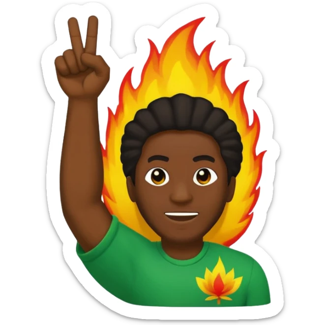 Emoji sticker of reggae vibes and frequency that says Big Up Anthony B! in bold reggae font 💥🔥✊🏾 sticker