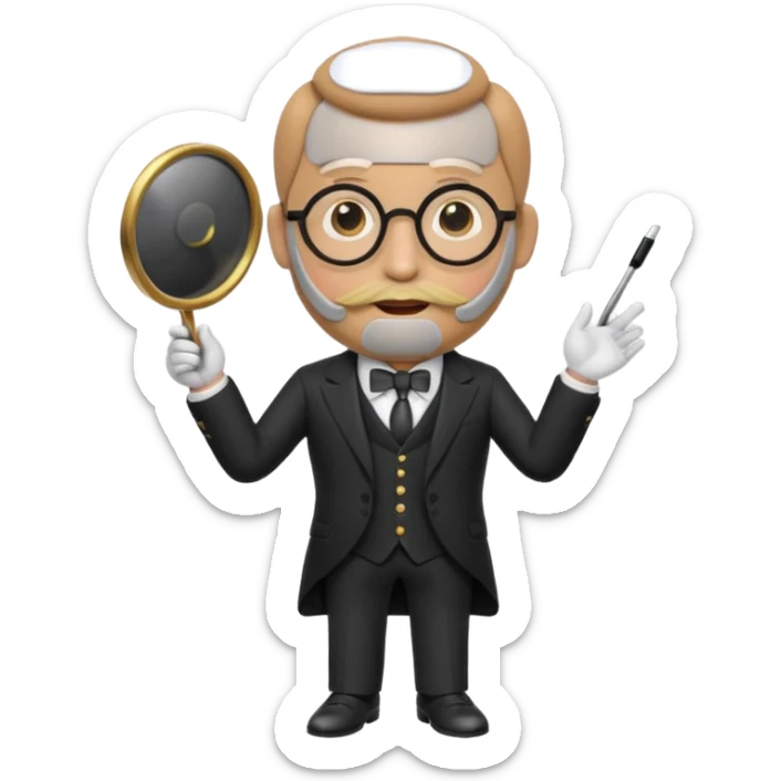 presidential candidate potato, memoji-inspired, with a monocle and formal suit, giving a speech sticker