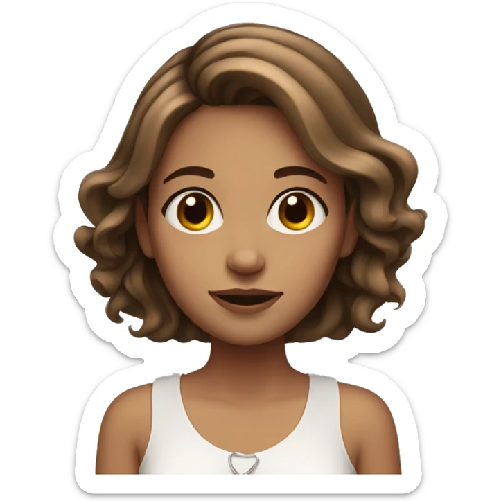 White Colombian girl with brown hair with multiple rings sticker