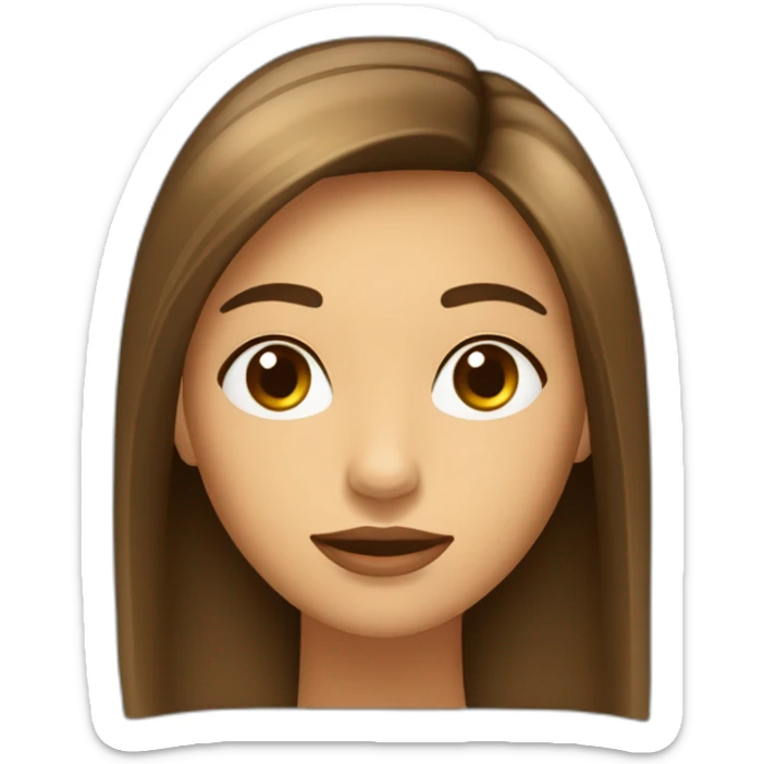 CHICA DE PELO MORENO LARGO Y FLEQUILLO RECTO QUE CUBRA LA FRENTE Y OJOS MARRONES OSCUROS sticker