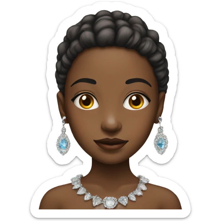 portrait of a girl with jewelry sticker