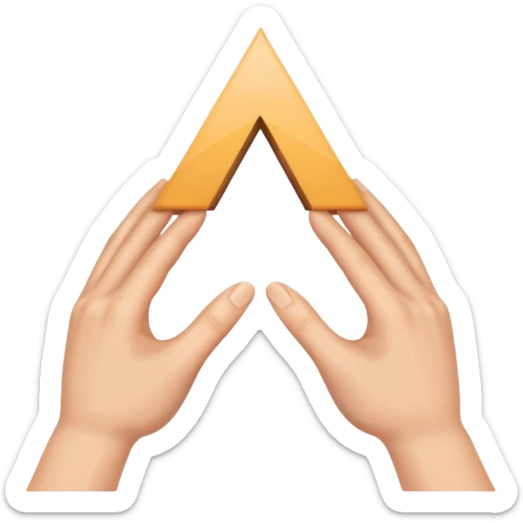 Similar to the heart hands emoji, this emoji should show a triangle created by the fingers of the hands.  sticker