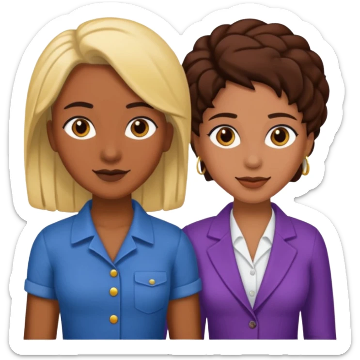 Lesbian emoji Guyanese Masc and mixed fem sticker