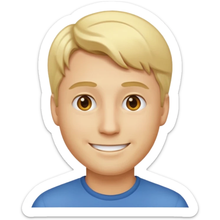 ultra realistic memoji man with side-parted blonde hair sticker