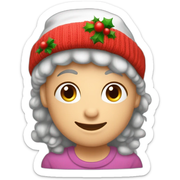 Un diente con la raiz hacia abajo con gorro navideño dinde diga la palabra Dra.Kathleen sticker