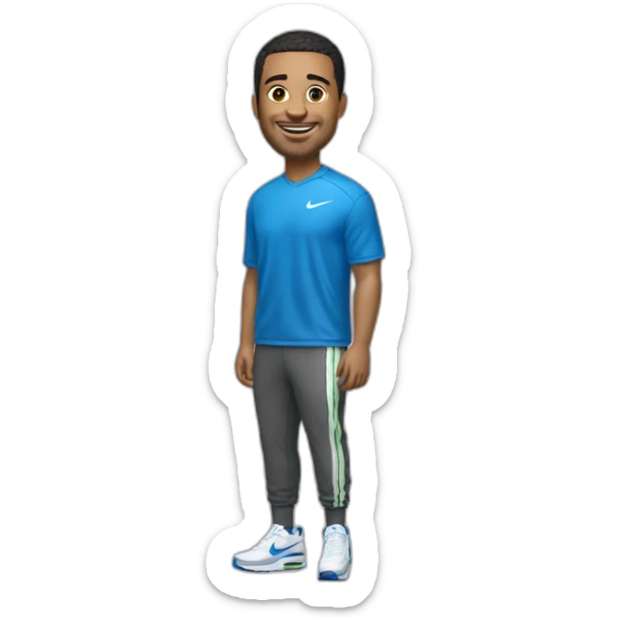 tony motana avec une tenue nike et une paire d'air max sticker