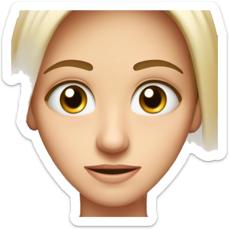 Cara con los ojos cerrados mandando a callar con y dedo en la oreja sticker