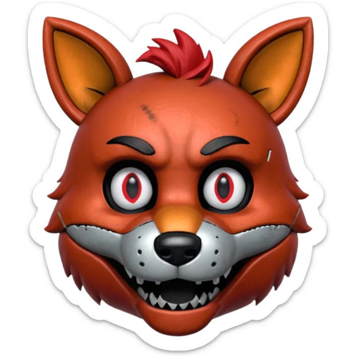 The head of Foxy of five nights at Freddy sticker