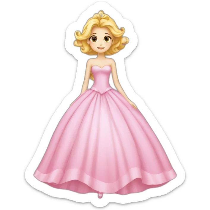 Princess pink dress cute and flower on here dress sticker