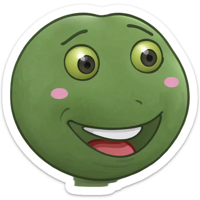 Happy emoji with hands on chin and feet in the air sticker