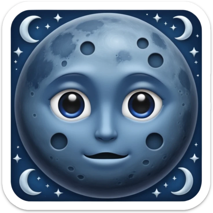 iOS emoji, dark moon, silver outline, mystical symbols, dark fantasy, smooth textureiOS emoji, dark moon, silver outline, mystical symbols, dark fantasy, smooth texture sticker