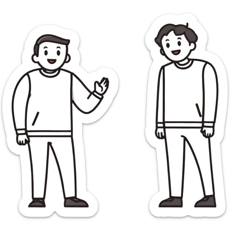 Wearing same outfit, one of you loving it, the other clearly annoyed. sticker