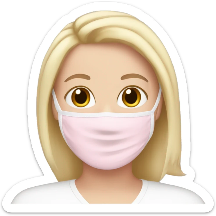 white girl with babypink skincare facemask sticker