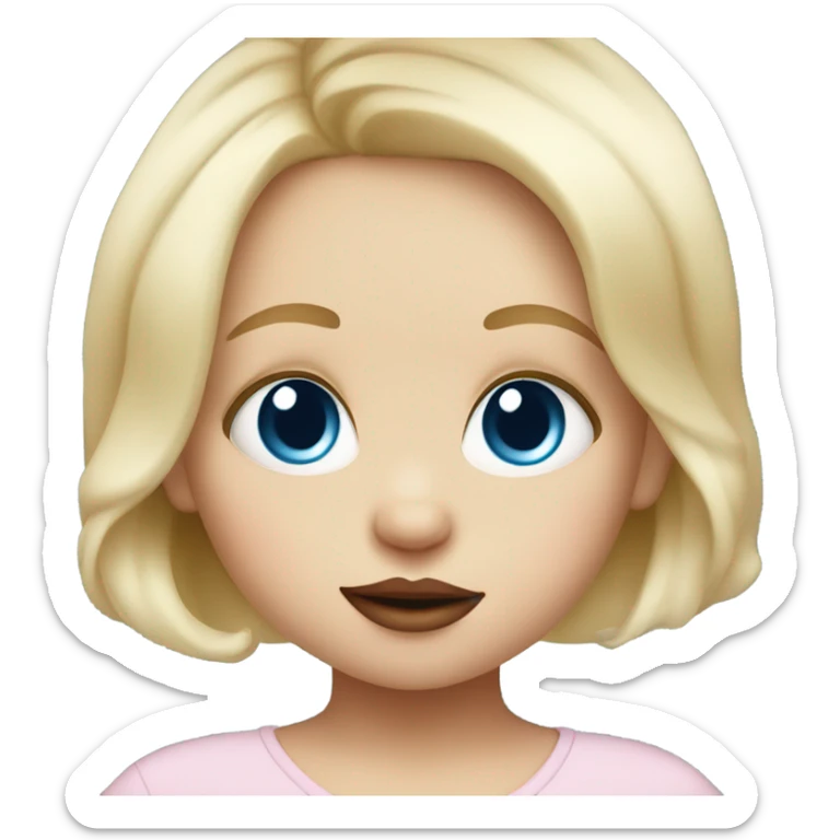 blonde baby girl with blue eyes and big lips sticker