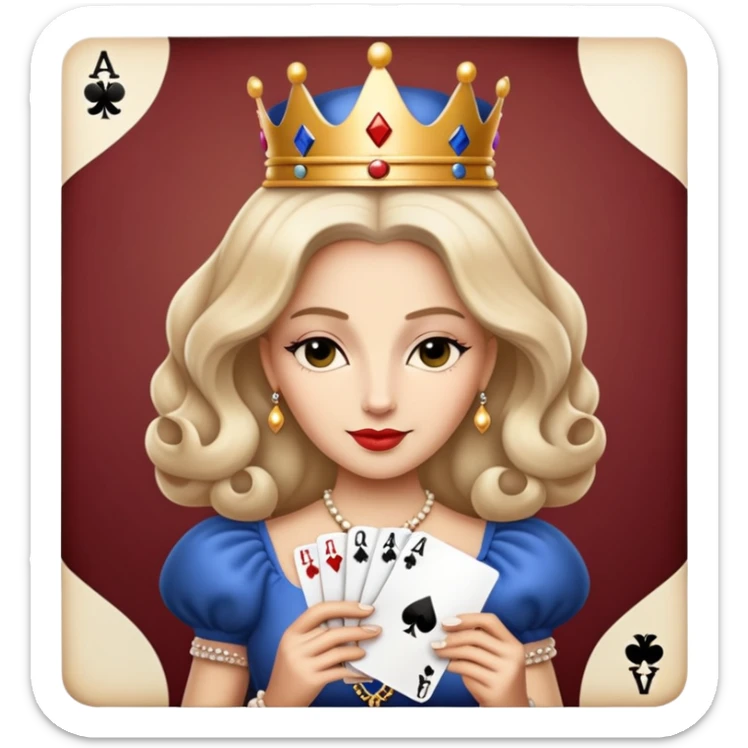 head and shoulders of the queen of clubs sticker