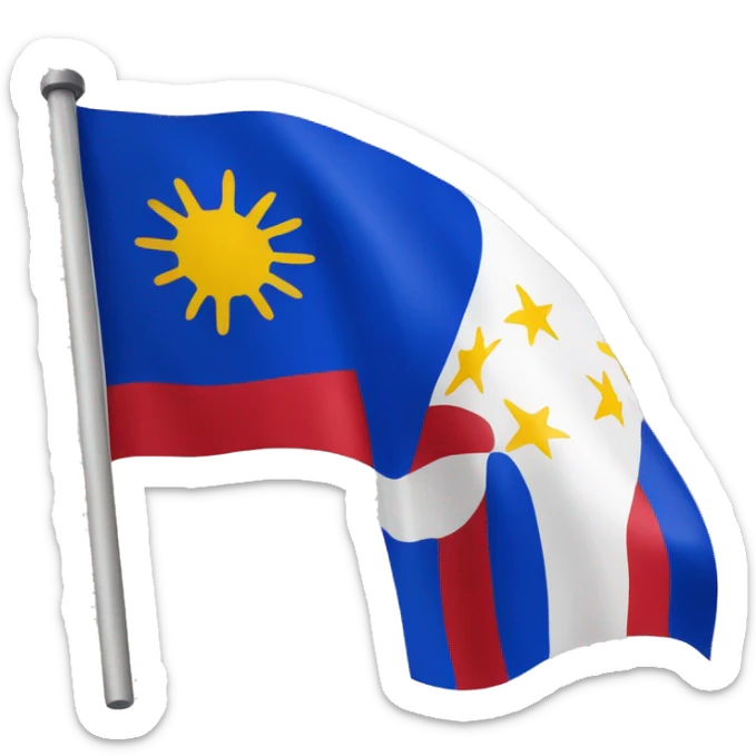 Generate normal looking Philippine flag but the color blue and red are swap sticker