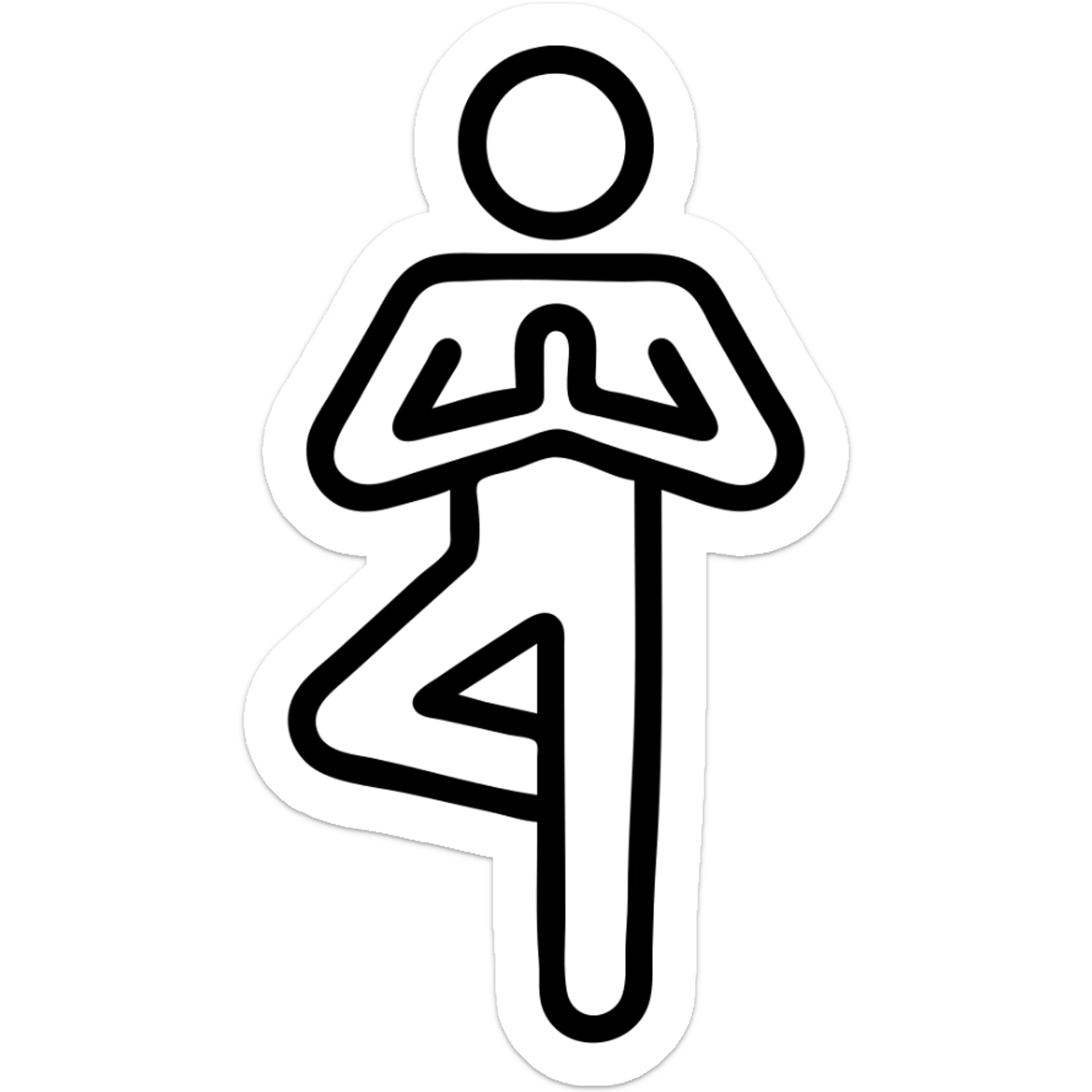 icon on the theme of yoga classes. image of a person in tree asana pose sticker