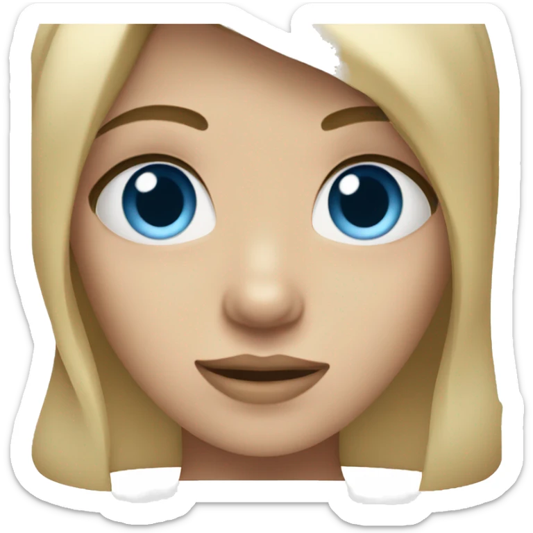 Girl with dirty blonde hair and blue eyes sticker