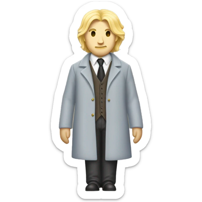 Nearly Headless Nick from Harry Potter with blonde hair and blonde mustache sticker