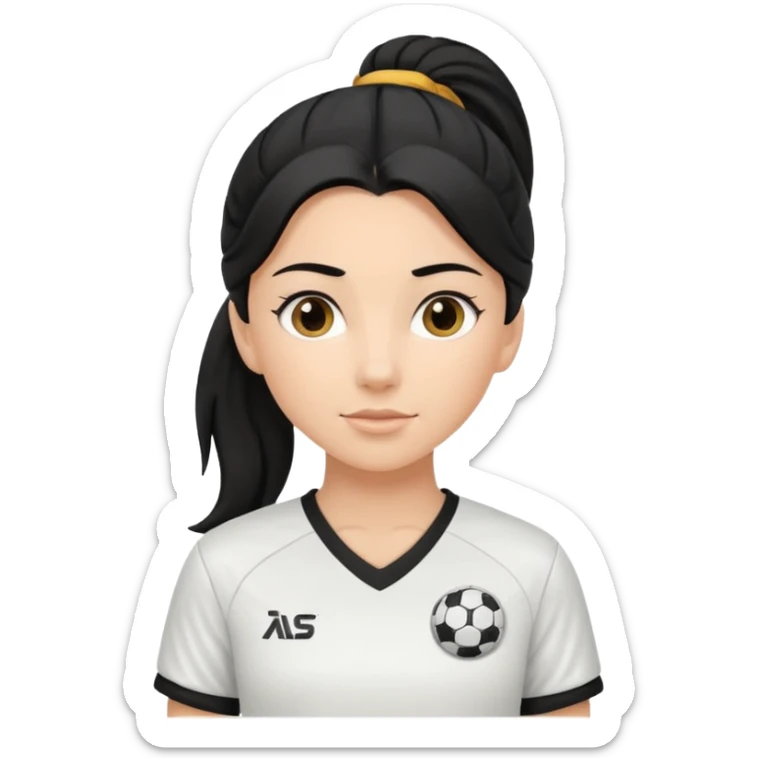 white girl tha plays soccer black hair in ponytail  sticker