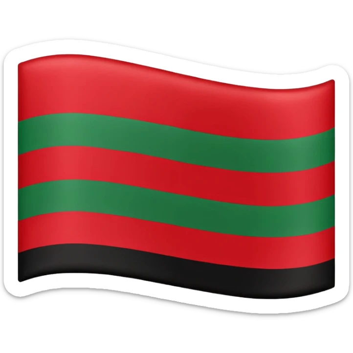 Pan African-African American Flag (Red-Black and Green horizontal stripes) - no stars or other symbols sticker