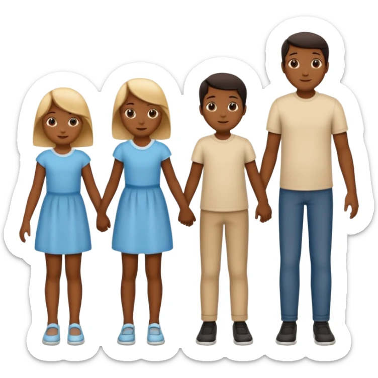 no faces only silhoute of family of 5 sticker