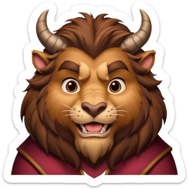 The Beast from Beauty and the Beast, gentle smile emoji sticker