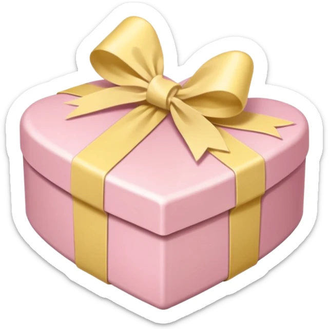 Box of chocolates (heart) in soft pink, beige and yellow pastel colors sticker